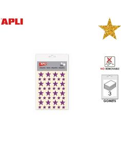 GOMETS ADHESIVO APLI ESTRELLA 19,5mm HOLOG. PLATA