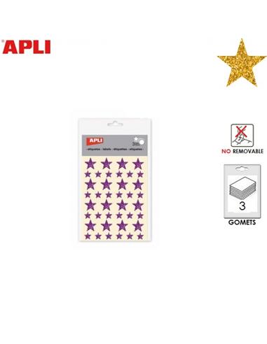 GOMETS ADHESIVO APLI ESTRELLA 19,5mm HOLOG. PLATA