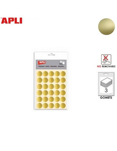 GOMETS ADHESIVO APLI CIRCULO 20mm ORO 90ud