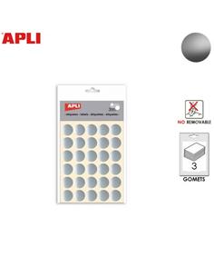 GOMETS ADHESIVO APLI CIRCULO 20mm PLATA 90ud