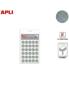 GOMETS ADHESIVO APLI CIRCULO 20mm HOLOGRAFICO 90ud