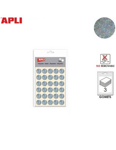 GOMETS ADHESIVO APLI CIRCULO 20mm HOLOGRAFICO 90ud