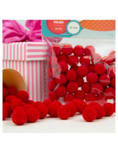 POMPONES ARTEMOL 15mm 45uds ROJO