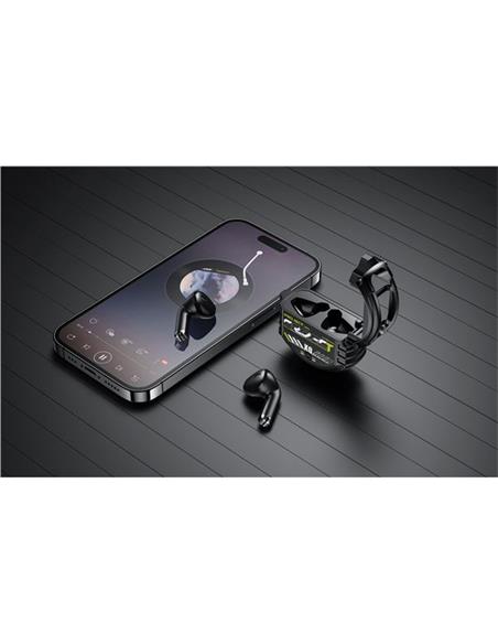 AURICULAR + MICRO XO TWS G12 MAGIC GAME + BASE CARGA BT NEGRO