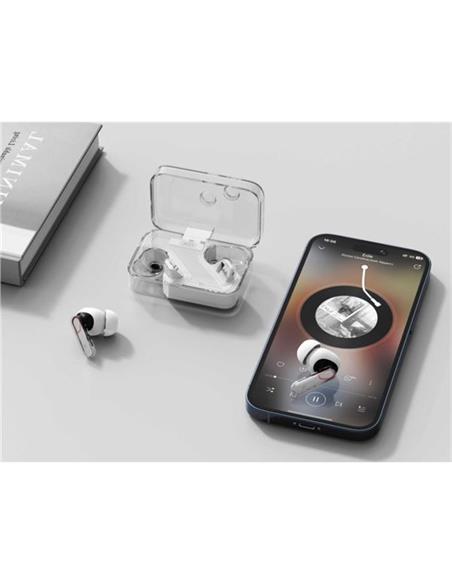AURICULAR + MICRO XO TWS G21 + BASE CARGA TRANSPARENTE BT ANC + ENC BLANCO