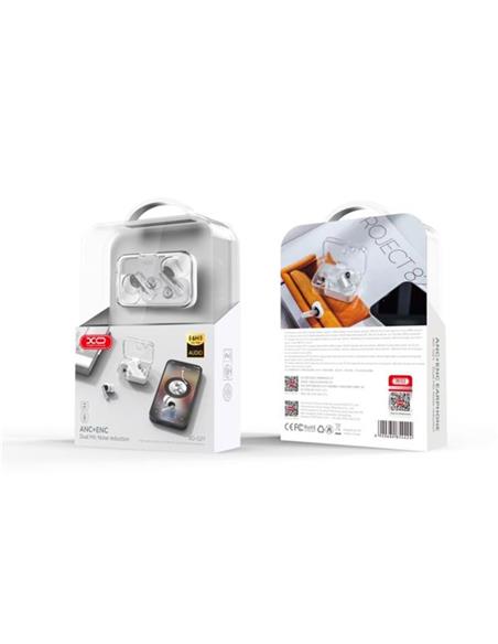 AURICULAR + MICRO XO TWS G21 + BASE CARGA TRANSPARENTE BT ANC + ENC BLANCO