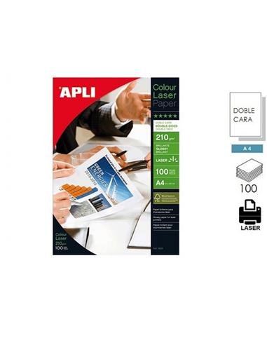 PAPEL APLI GLOSSY LASER A4 210GR 100H