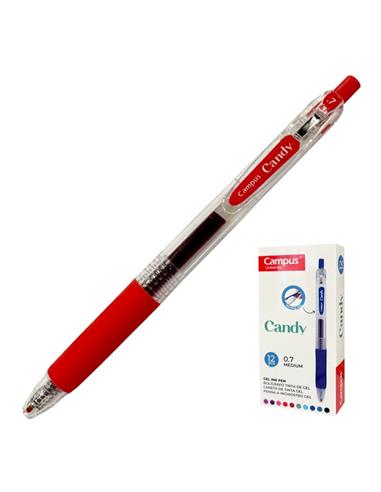 BOLIGRAFO CAMPUS CANDY GEL MEDIUM 0.7mm ROJO