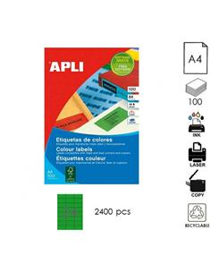 ETIQUETA APLI ILC A4 70x37mm 100H VERDE