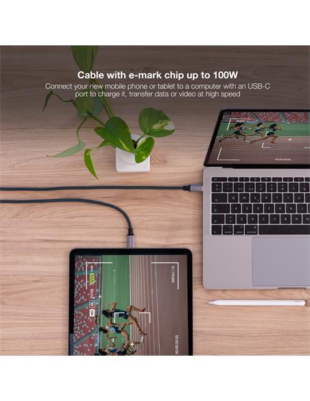 CABLE NANO CABLE USB-C A USB-C 100W 5A 3.2 GEN2x2 3m BLANCO