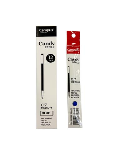 CARGA BOLIGRAFO CAMPUS CANDY GEL MEDIUM 0,7mm AZUL