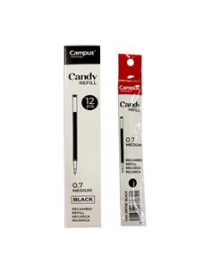CARGA BOLIGRAFO CAMPUS CANDY GEL MEDIUM 0,7mm NEGRO