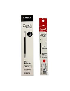 CARGA BOLIGRAFO CAMPUS CANDY GEL MEDIUM 0,7mm ROJO