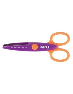 TIJERA ESCOLAR APLI PARA MOLDEAR 13,5cm CURVA NARANJA/VIOLETA