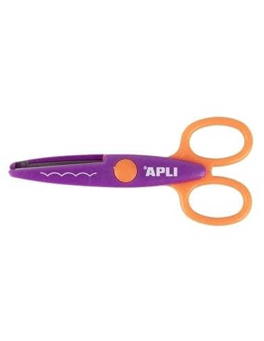 TIJERA ESCOLAR APLI PARA MOLDEAR 13,5cm CURVA NARANJA/VIOLETA