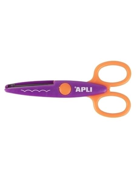 TIJERA ESCOLAR APLI PARA MOLDEAR 13,5cm CURVA NARANJA/VIOLETA