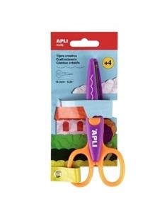 TIJERA ESCOLAR APLI PARA MOLDEAR 13,5cm CURVA NARANJA/VIOLETA 2