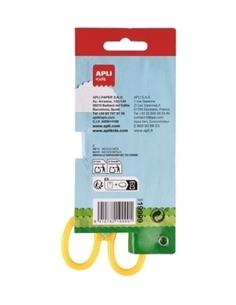 TIJERA ESCOLAR APLI PARA MOLDEAR 13,5cm DENTADA AMARILLO/TURQUESA 2
