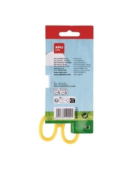 TIJERA ESCOLAR APLI PARA MOLDEAR 13,5cm DENTADA AMARILLO/TURQUESA