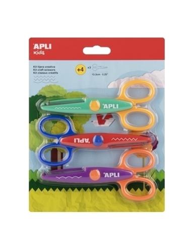TIJERA ESCOLAR APLI PARA MOLDEAR 13,5cm SET 3ud