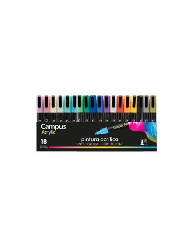 ROTULADOR CAMPUS ACRYLIC 18 COLORES BASICOS