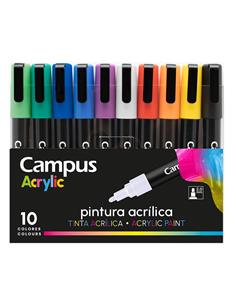 ROTULADOR CAMPUS ACRYLIC 10 COLORES BASICOS