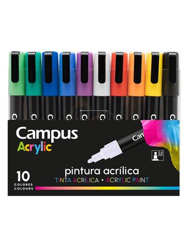 ROTULADOR CAMPUS ACRYLIC 10 COLORES BASICOS