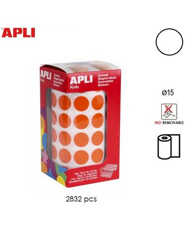 GOMETS ADHESIVO APLI CIRCULO 15mm BLANCO