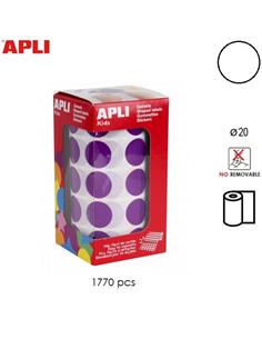 GOMETS ADHESIVO APLI CIRCULO 20mm BLANCO