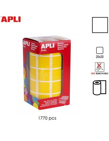GOMETS ADHESIVO APLI CUADRADO 20x20mm BLANCO