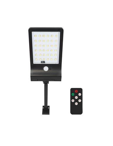 FAROL LED ELBAT 350LM SOLAR + SENSOR + MANDO NEGRO