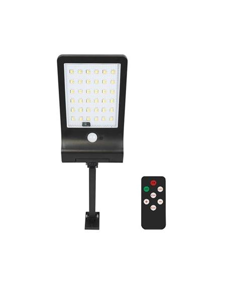 FAROL LED ELBAT 350LM SOLAR + SENSOR + MANDO NEGRO
