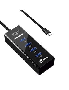 HUB CROMAD USB-C A 4 PUERTOS USB-A 3.0 NEGRO