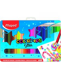 LAPIZ MAPED COLORPEPS 48 COLORES STRONG (CAJA METALICA)