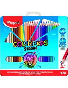 LAPIZ MAPED COLORPEPS 24 COLORES STRONG (CAJA METALICA)