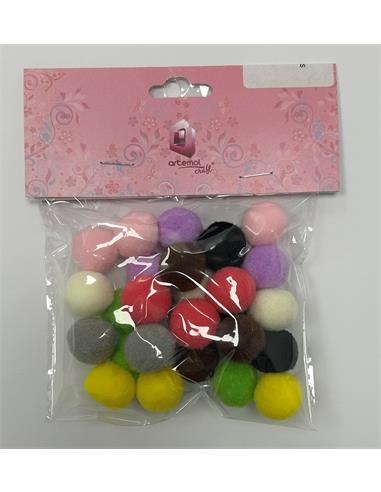 POMPONES ARTEMOL 20mm SURTIDOS 35uds