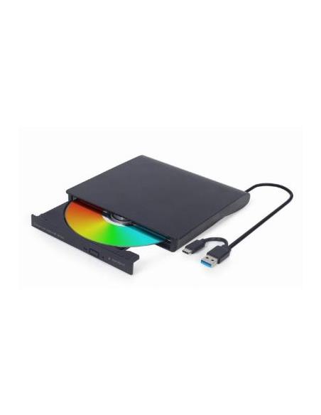 REGRABADORA DVD EXTERNA GEMBIRD USB-C / USB-A 3.1 NEGRA