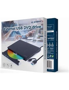 REGRABADORA DVD EXTERNA GEMBIRD USB-C / USB-A 3.1 NEGRA 2