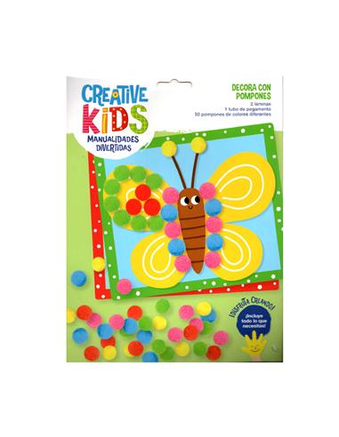 SET DE MANUALIDADES CREATIVE KIDS - DECORAR CON POMPONES
