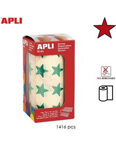 GOMETS ADHESIVO APLI ESTRELLA 19,5mm ROJO METALICO