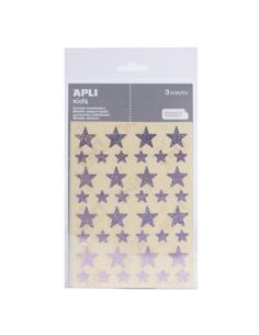 GOMETS ADHESIVO APLI ESTRELLA 19,5mm HOLOG. ROSA