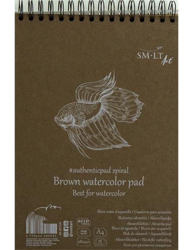 BLOC PAPEL SMLTART BROWN WATERCOLOR 35H A4 280g ACUARELA