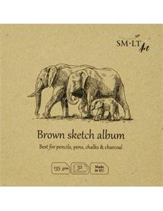 BLOC PAPEL SMLTART BROWN SKETCH 32H 14x14cm 135g BOCETOS