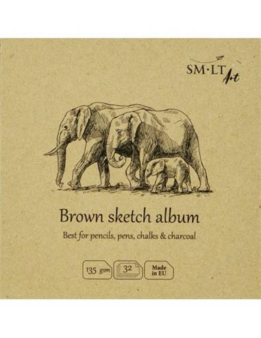 BLOC PAPEL SMLTART BROWN SKETCH 32H 9x9cm 135g BOCETOS