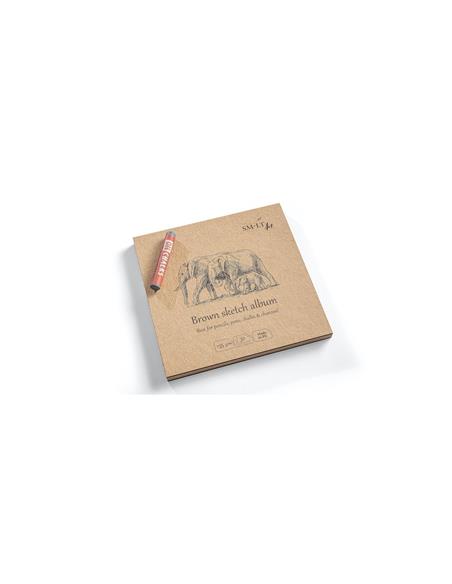 BLOC PAPEL SMLTART BROWN SKETCH 32H 9x9cm 135g BOCETOS