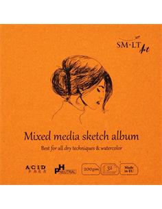 BLOC PAPEL SMLTART MIXED MEDIA SKETCH 32H 14x14cm 200g TECNICAS MIXTAS