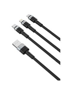 CABLE UNIVERSAL XO KIT 3 EN 1 MICRO + USB-C + LIGHTNING A USB-A 40W