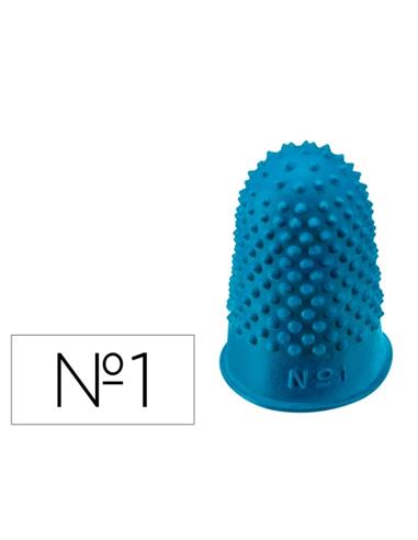 DEDAL DE GOMA Q-CONNECT Nº1 DIAMETRO 20-22mm AZUL