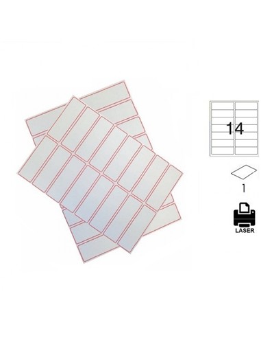 ETIQUETA ESTANTERIA LASER A4 BORDE ROJO 1 HOJA