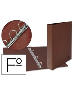 CARPETA CARTON 4 ANILLAS LIDERPAPEL TF 25MM MARRON